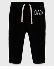 Spodnie spodnie dresowe dziecięce kolor czarny z aplikacją - Answear.com Gap