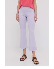 Spodnie spodnie damskie kolor fioletowy dzwony high waist - Answear.com Liviana Conti