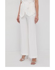 Spodnie Spodnie damskie kolor kremowy szerokie high waist - Answear.com Liviana Conti
