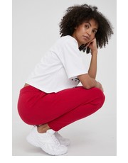 Spodnie United Colors of Benetton spodnie dresowe bawełniane damskie kolor czerwony gładkie - Answear.com United Colors Of Benetton