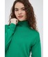 Sweter United Colors Of Benetton United Colors of Benetton sweter damski kolor zielony lekki z golfem