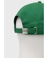 Czapka United Colors Of Benetton United Colors of Benetton czapka bawełniana kolor zielony z aplikacją