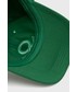 Czapka United Colors Of Benetton United Colors of Benetton czapka bawełniana kolor zielony z aplikacją
