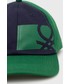 Czapka United Colors Of Benetton United Colors of Benetton czapka bawełniana kolor zielony z nadrukiem