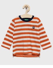 Koszulka United Colors of Benetton longsleeve bawełniany dziecięcy kolor pomarańczowy wzorzysty - Answear.com United Colors Of Benetton