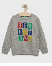 Bluza United Colors of Benetton bluza bawełniana dziecięca kolor szary z nadrukiem - Answear.com United Colors Of Benetton