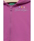 Bluza United Colors Of Benetton United Colors of Benetton bluza dziecięca kolor fioletowy z kapturem z nadrukiem
