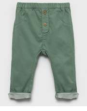 Spodnie United Colors of Benetton spodnie dziecięce kolor zielony gładkie - Answear.com United Colors Of Benetton