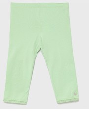 Legginsy United Colors of Benetton legginsy dziecięce kolor zielony gładkie - Answear.com United Colors Of Benetton