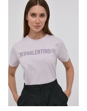 Bluzka t-shirt bawełniany kolor fioletowy - Answear.com Red Valentino