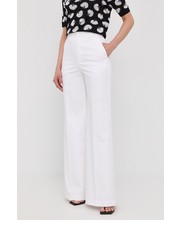 Spodnie spodnie damskie kolor biały szerokie high waist - Answear.com Red Valentino
