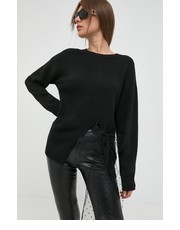 Sweter sweter z domieszką wełny damski kolor czarny lekki - Answear.com Red Valentino