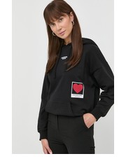 Bluza bluza bawełniana damska kolor czarny z kapturem z nadrukiem - Answear.com Red Valentino