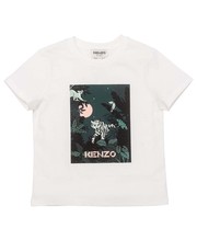 Koszulka T-shirt bawełniany dziecięcy kolor kremowy - Answear.com Kenzo Kids