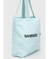 Shopper bag Samsoe Samsoe torebka kolor turkusowy