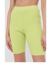 Spodnie szorty damskie kolor zielony gładkie high waist - Answear.com Samsoe Samsoe