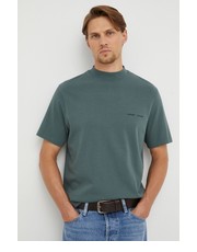 T-shirt - koszulka męska t-shirt bawełniany kolor brązowy gładki - Answear.com Samsoe Samsoe
