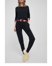 Spodnie spodnie dresowe bawełniane damskie kolor czarny gładkie - Answear.com Paul Smith
