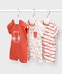 Odzież dziecięca Mayoral Newborn body niemowlęce (3-pack) kolor czerwony