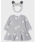 Sukienka dziecięca Mayoral Newborn sukienka z opaską kolor szary mini rozkloszowana