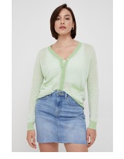Sweter kardigan lniany damski kolor zielony lekki - Answear.com Mos Mosh