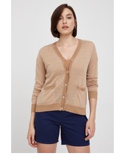 Sweter kardigan lniany damski kolor beżowy lekki - Answear.com Mos Mosh