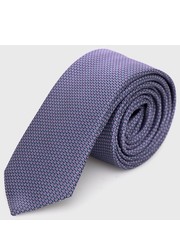 Krawat krawat jedwabny kolor fioletowy - Answear.com Hugo