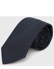 Krawat krawat z domieszką jedwabiu kolor granatowy - Answear.com Hugo