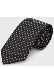 Krawat krawat z domieszką jedwabiu kolor czarny - Answear.com Hugo