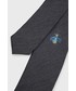 Krawat Hugo krawat z domieszką jedwabiu kolor szary