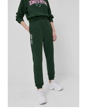 Spodnie spodnie damskie kolor zielony gładkie - Answear.com Hugo