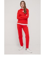 Spodnie spodnie bawełniane damskie kolor czerwony melanżowe - Answear.com Hugo