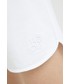 Spodnie Hugo szorty bawełniane damskie kolor biały gładkie high waist