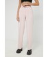 Spodnie Hugo spodnie damskie kolor różowy szerokie high waist