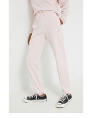 Spodnie spodnie dresowe bawełniane damskie kolor różowy gładkie - Answear.com Hugo
