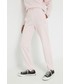 Spodnie Hugo spodnie dresowe bawełniane damskie kolor różowy gładkie