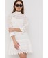 Sukienka Hugo sukienka bawełniana kolor biały mini prosta