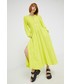 Sukienka Hugo sukienka kolor żółty midi rozkloszowana