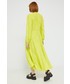 Sukienka Hugo sukienka kolor żółty midi rozkloszowana