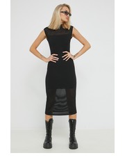 Sukienka sukienka kolor czarny midi prosta - Answear.com Hugo