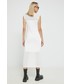 Sukienka Hugo sukienka kolor biały midi prosta
