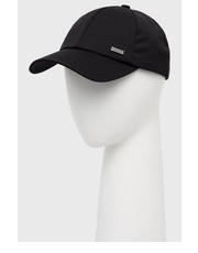 Czapka czapka z domieszką wełny kolor czarny z aplikacją - Answear.com Hugo