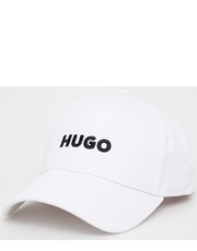 Czapka czapka kolor biały z aplikacją - Answear.com Hugo