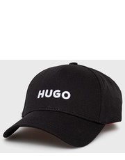 Czapka czapka kolor czarny z aplikacją - Answear.com Hugo