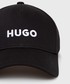 Czapka Hugo czapka kolor czarny z aplikacją