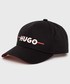 Czapka Hugo czapka bawełniana kolor czarny z nadrukiem