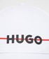 Czapka Hugo czapka bawełniana kolor biały z nadrukiem