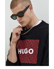 Bluza męska bluza bawełniana męska kolor czarny z nadrukiem - Answear.com Hugo