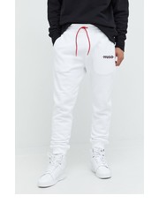 Spodnie męskie spodnie dresowe męskie kolor biały z nadrukiem - Answear.com Hugo