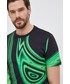 T-shirt - koszulka męska Hugo T-shirt bawełniany kolor czarny wzorzysty